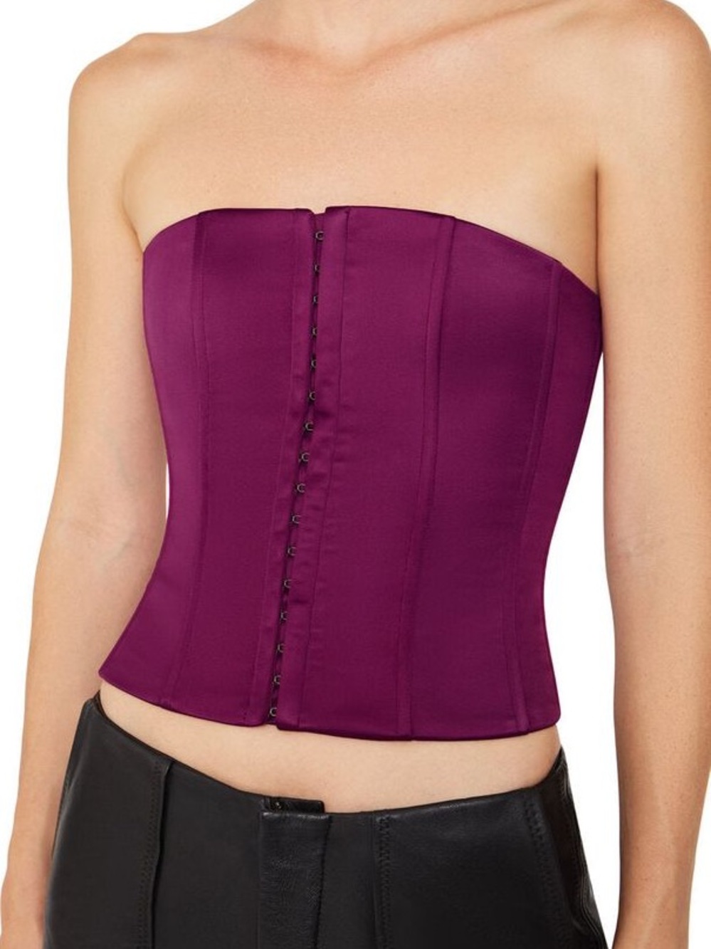 Danielle Guizio Magenta Purple Corset Top